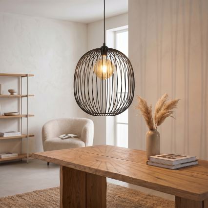 Kaabliga rippvalgusti DESTELLO 1xE27/15W/230V, läbimõõt 32 cm, must