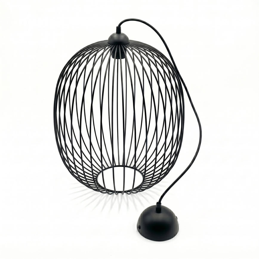 Kaabliga rippvalgusti DESTELLO 1xE27/15W/230V, läbimõõt 32 cm, must