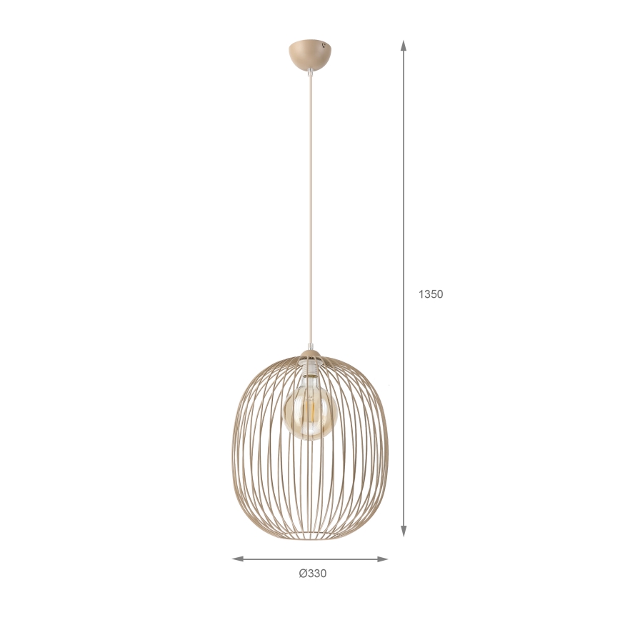 Kaabliga rippvalgusti DESTELLO 1xE27/15W/230V läbimõõt 33 cm beež