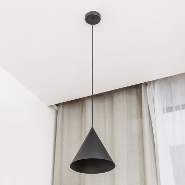 Kaabliga rippvalgusti ETNA 1xE27/15W/230V läbimõõt 25 cm must