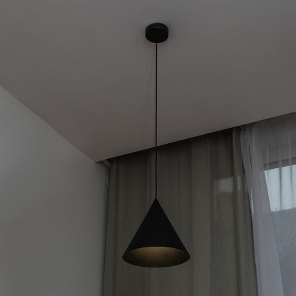 Kaabliga rippvalgusti ETNA 1xE27/15W/230V läbimõõt 25 cm must