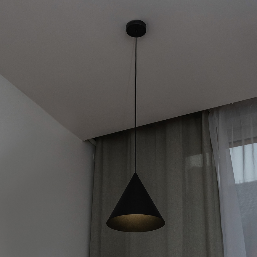Kaabliga rippvalgusti ETNA 1xE27/15W/230V läbimõõt 25 cm must