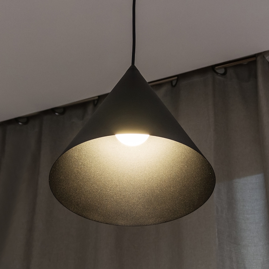 Kaabliga rippvalgusti ETNA 1xE27/15W/230V läbimõõt 25 cm must