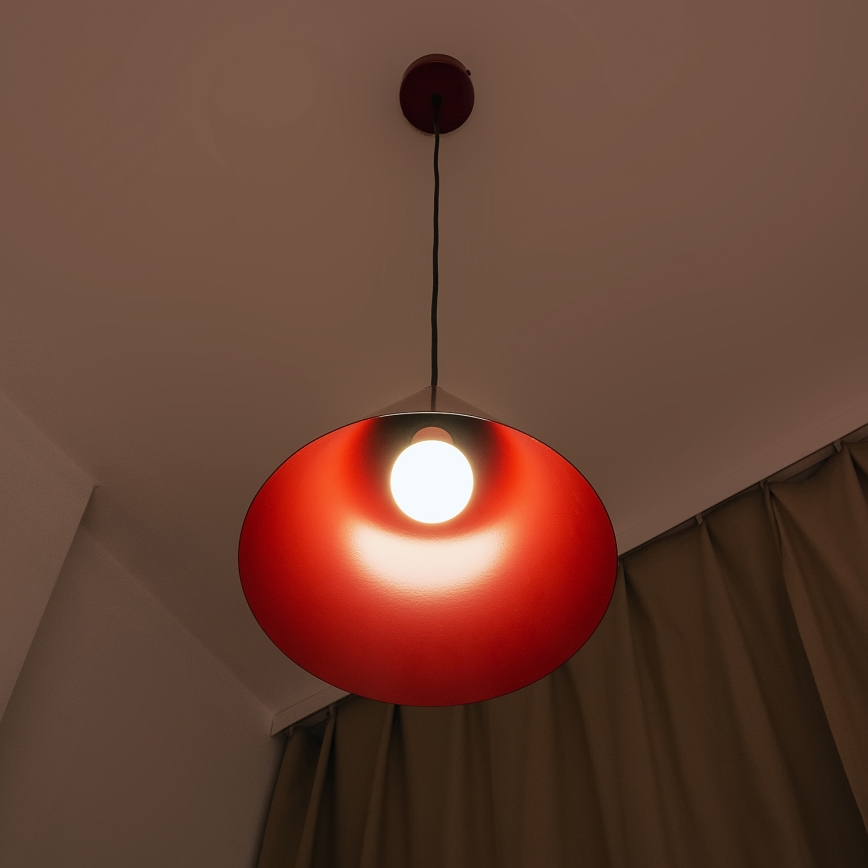 Kaabliga rippvalgusti ETNA 1xE27/15W/230V, läbimõõt 25 cm, punane