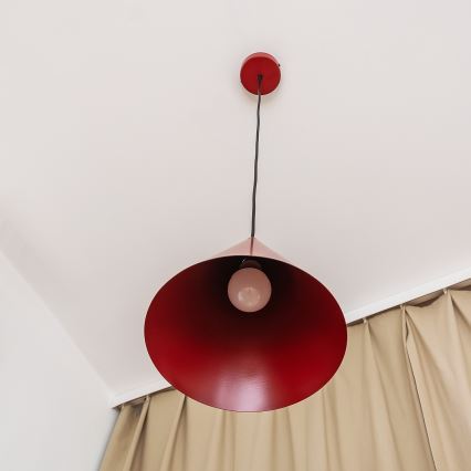 Kaabliga rippvalgusti ETNA 1xE27/15W/230V, läbimõõt 25 cm, punane