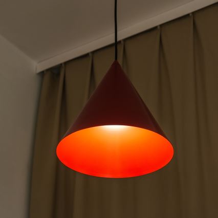 Kaabliga rippvalgusti ETNA 1xE27/15W/230V, läbimõõt 25 cm, punane