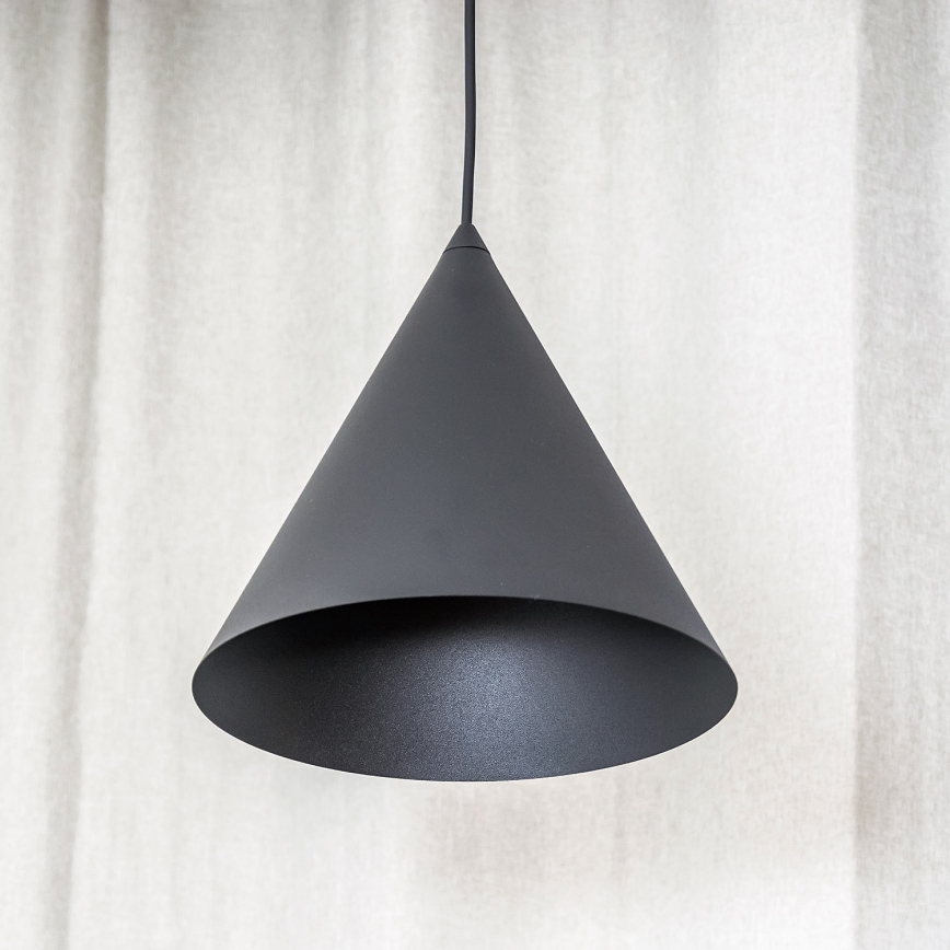 Kaabliga rippvalgusti ETNA II 1xE27/15W/230V läbimõõt 25 cm must