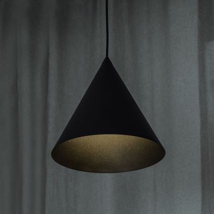 Kaabliga rippvalgusti ETNA II 1xE27/15W/230V läbimõõt 25 cm must