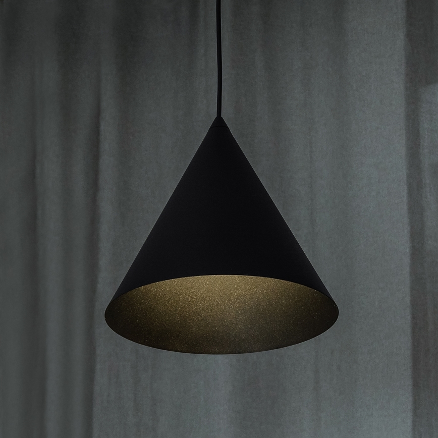 Kaabliga rippvalgusti ETNA II 1xE27/15W/230V läbimõõt 25 cm must