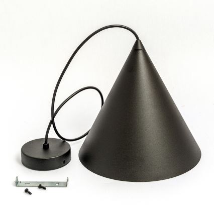 Kaabliga rippvalgusti ETNA II 1xE27/15W/230V läbimõõt 25 cm must