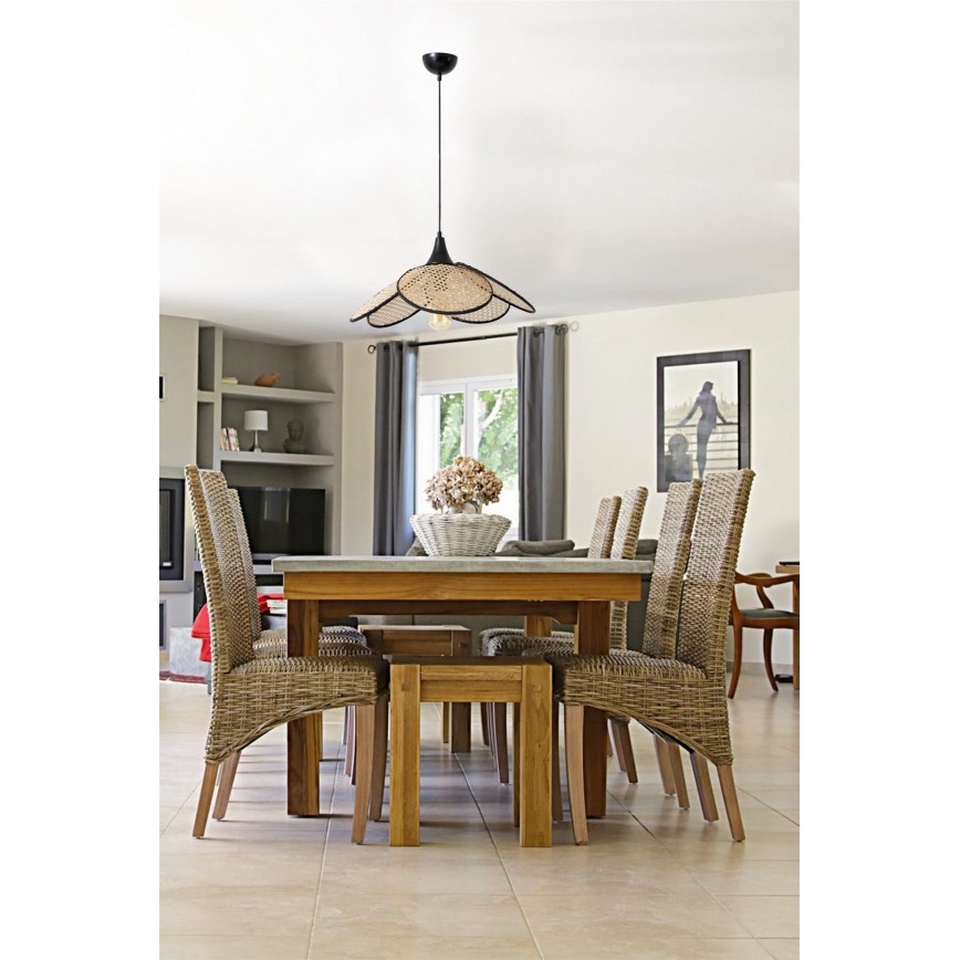 Kaabliga rippvalgusti FUME 1xE27/40W/230V, läbimõõt 45 cm, must/beež