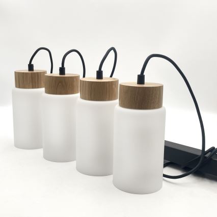 Kaabliga rippvalgusti MARKUS 4xE27/15W/230V must/tamm