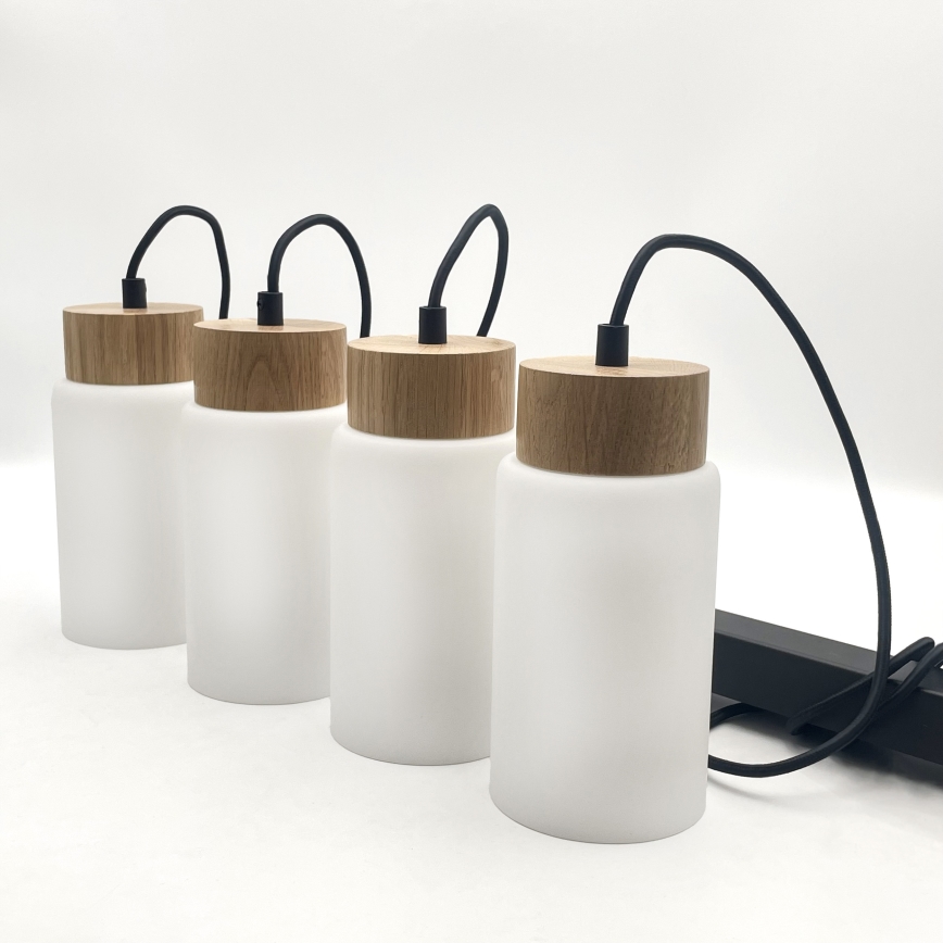 Kaabliga rippvalgusti MARKUS 4xE27/15W/230V must/tamm