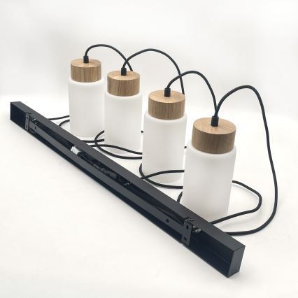 Kaabliga rippvalgusti MARKUS 4xE27/15W/230V must/tamm