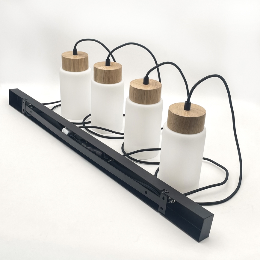 Kaabliga rippvalgusti MARKUS 4xE27/15W/230V must/tamm