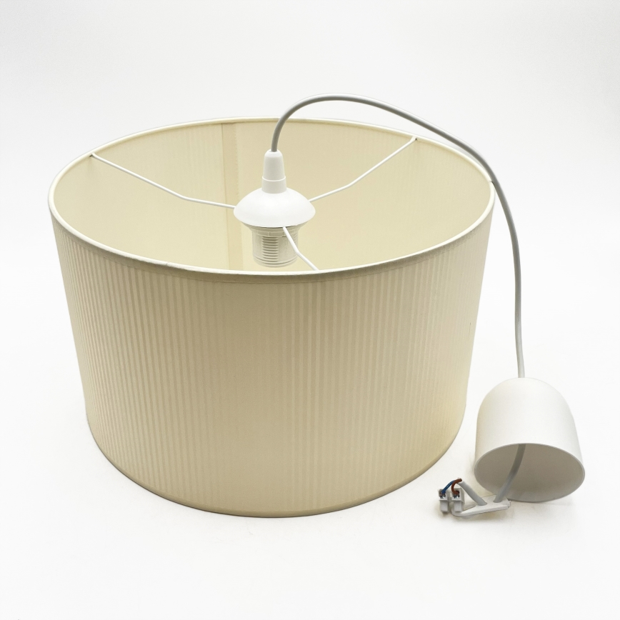 Kaabliga rippvalgusti SIRJA PLISADO 1xE27/15W/230V, läbimõõt 35 cm, kreemjas