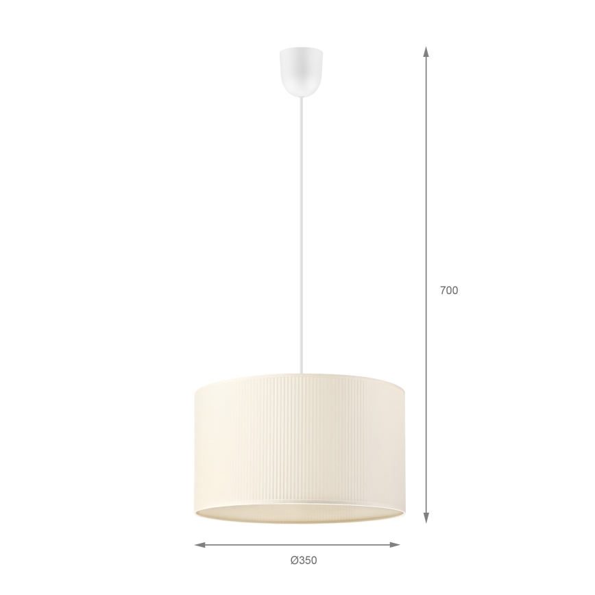 Kaabliga rippvalgusti SIRJA PLISADO 1xE27/15W/230V, läbimõõt 35 cm, kreemjas