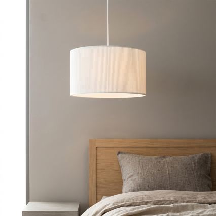 Kaabliga rippvalgusti SIRJA PLISADO 1xE27/15W/230V, läbimõõt 35 cm, valge