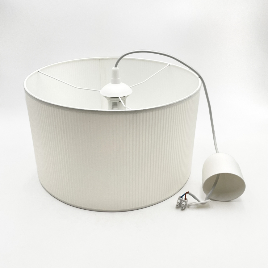 Kaabliga rippvalgusti SIRJA PLISADO 1xE27/15W/230V, läbimõõt 35 cm, valge