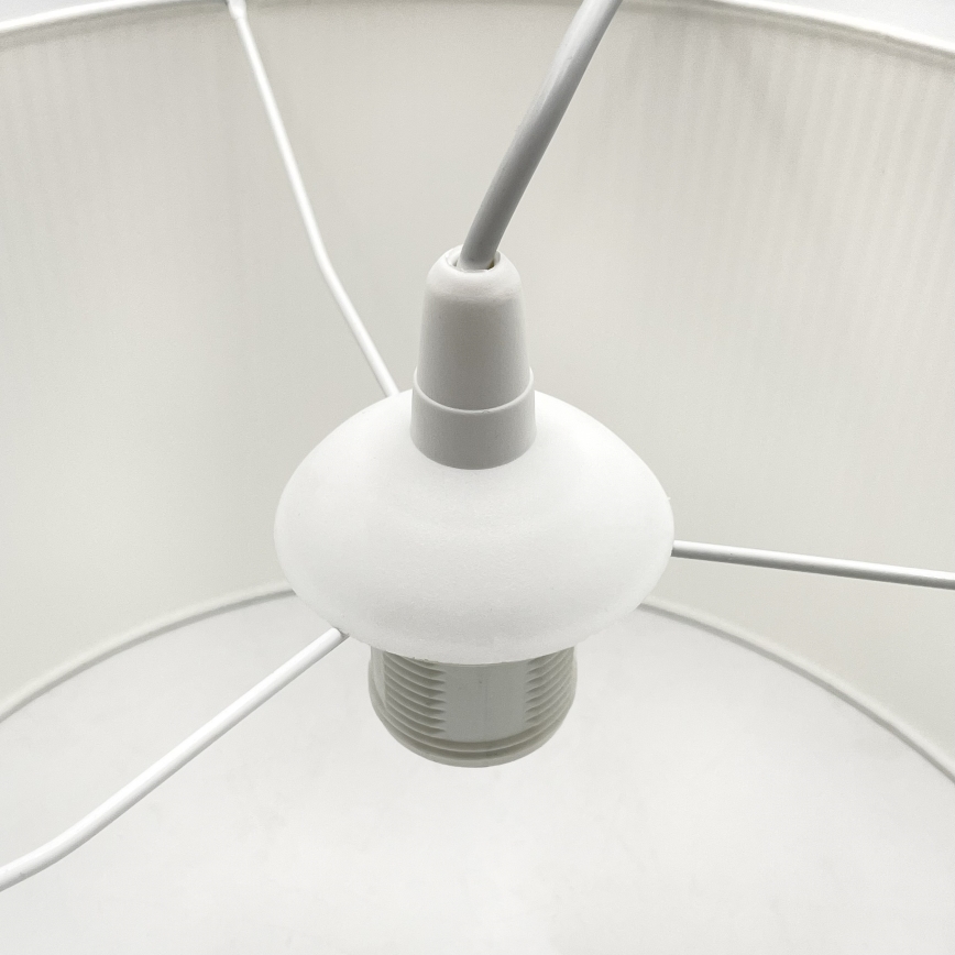 Kaabliga rippvalgusti SIRJA PLISADO 1xE27/15W/230V, läbimõõt 35 cm, valge