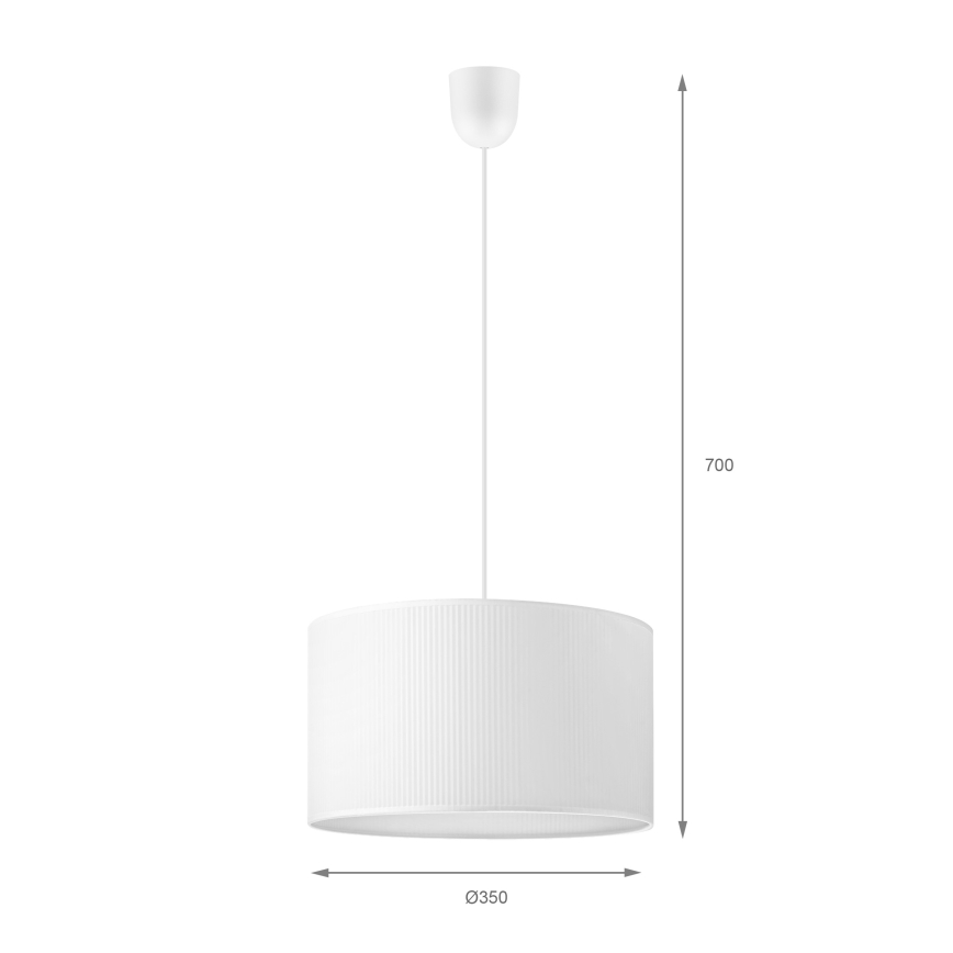 Kaabliga rippvalgusti SIRJA PLISADO 1xE27/15W/230V, läbimõõt 35 cm, valge