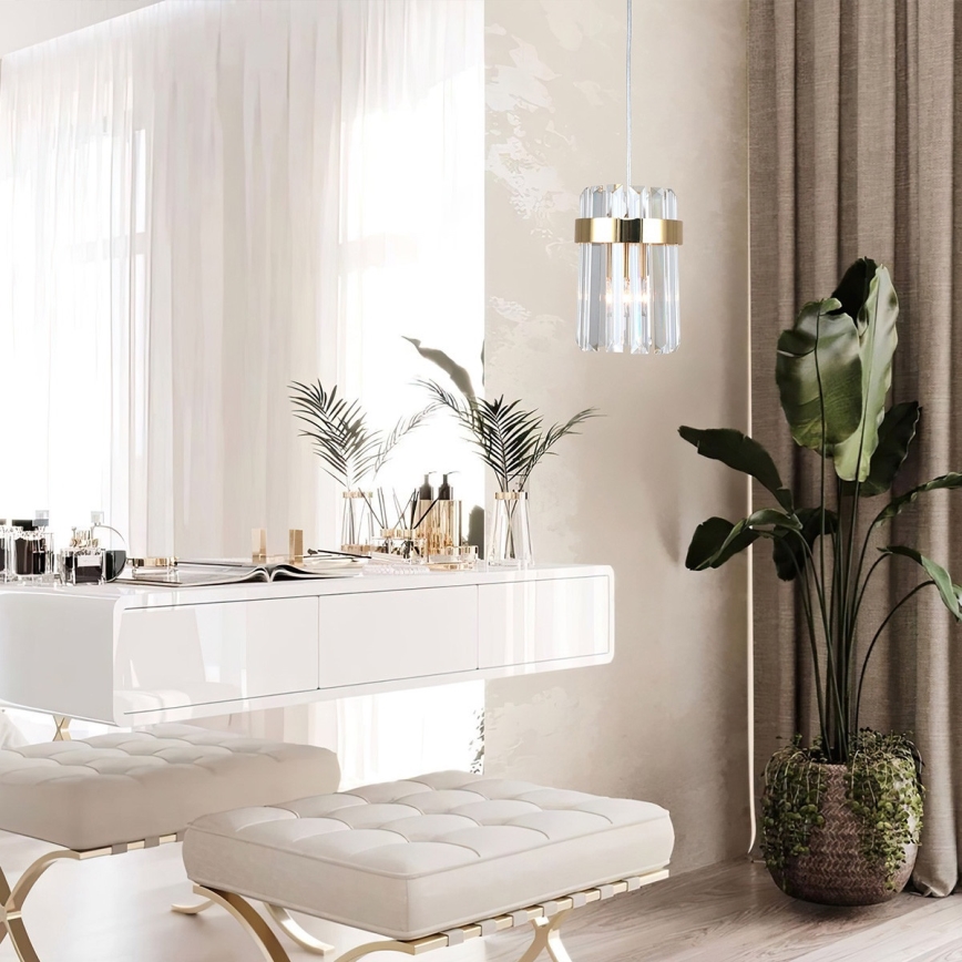 Kaabliga rippvalgusti VETRO 1xE14/10W/230V kuldne