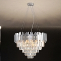 Kaabliga riputatav kristalllühter PLAZA 9xE14/40W/230V, läbimõõt 60 cm, hõbedane