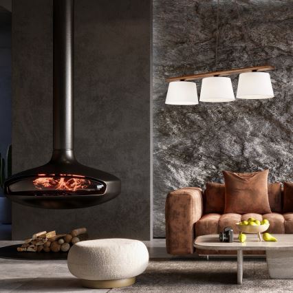 Kaabliga riputatav lühter AIDA 3xE27/60W/230V, läbimõõt 25 cm, tamm/pähkel