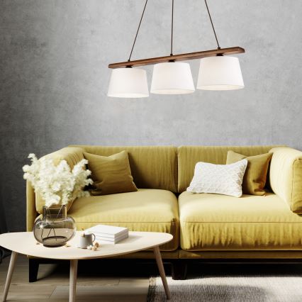 Kaabliga riputatav lühter AIDA 3xE27/60W/230V, läbimõõt 25 cm, tamm/pähkel