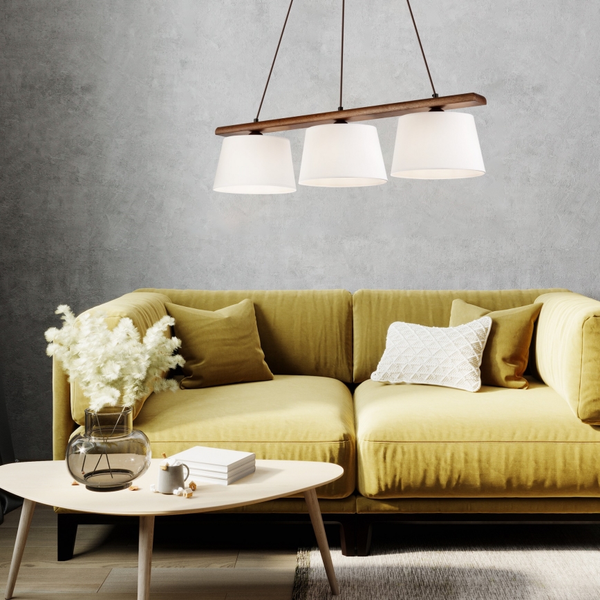 Kaabliga riputatav lühter AIDA 3xE27/60W/230V, läbimõõt 25 cm, tamm/pähkel