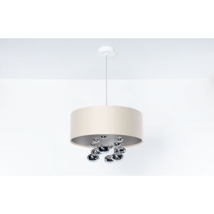 Kaabliga riputatav lühter BUBBLE 1xE27/60W/230V, läbimõõt 50 cm, beež