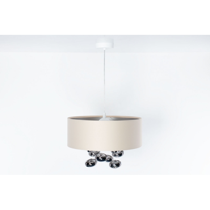 Kaabliga riputatav lühter BUBBLE 1xE27/60W/230V, läbimõõt 50 cm, beež