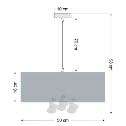 Kaabliga riputatav lühter BUBBLE 1xE27/60W/230V, läbimõõt 50 cm, beež