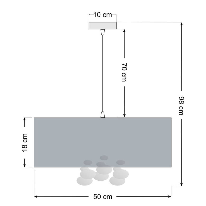 Kaabliga riputatav lühter BUBBLE 1xE27/60W/230V, läbimõõt 50 cm, beež