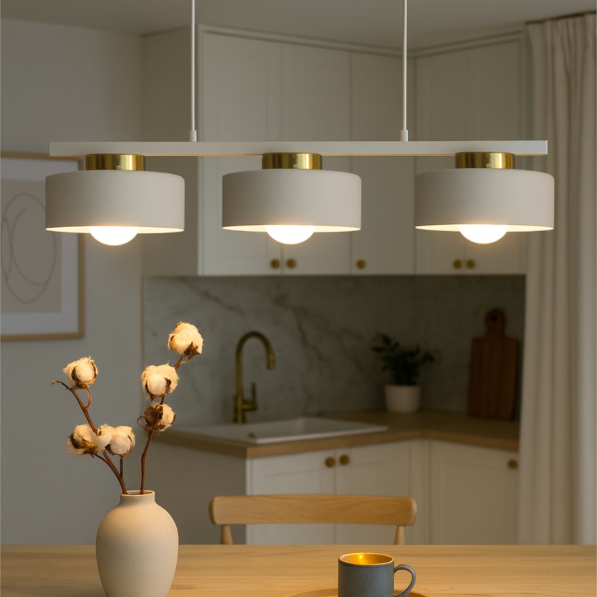 Kaabliga riputatav lühter IGNIA 3xE27/60W/230V, valge