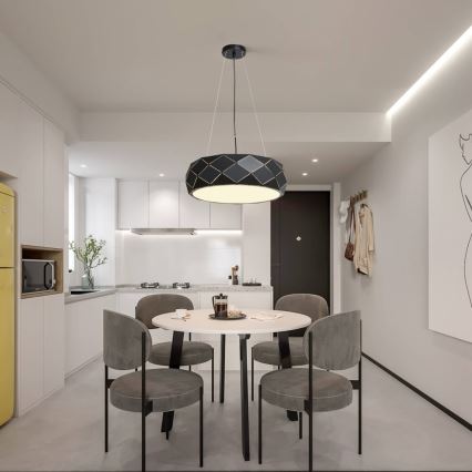 Kaabliga riputatav lühter REUS 3xE27/40W/230V, läbimõõt 47 cm, must