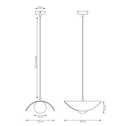 Kaabliga riputatav lühter RITUAL 1xG9/8W/230V beež
