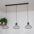 Kaabliga riputatav lühter SOLANO 3xE27/15W/230V must/läikiv kroom