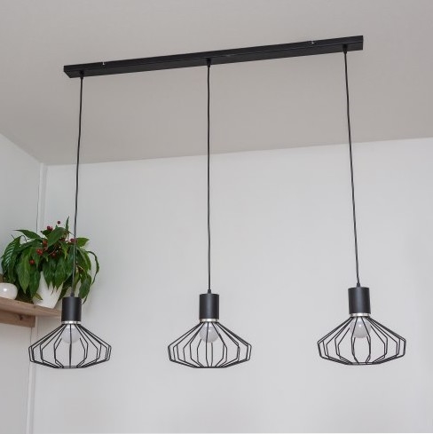 Kaabliga riputatav lühter SOLANO 3xE27/15W/230V must/läikiv kroom