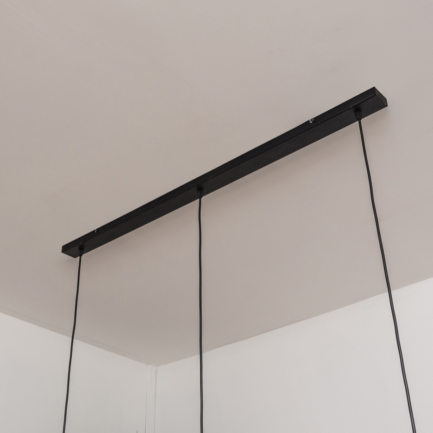 Kaabliga riputatav lühter SOLANO 3xE27/15W/230V must/läikiv kroom