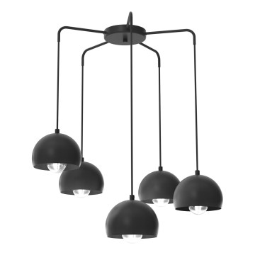 Kaabliga riputatav lühter SOOL 5xE27/15W/230V, must