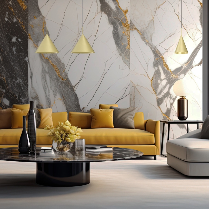 Kaabliga riputatav rippvalgusti CAPITAL 1x GX53/15W/230V Ø 32 cm kuldne