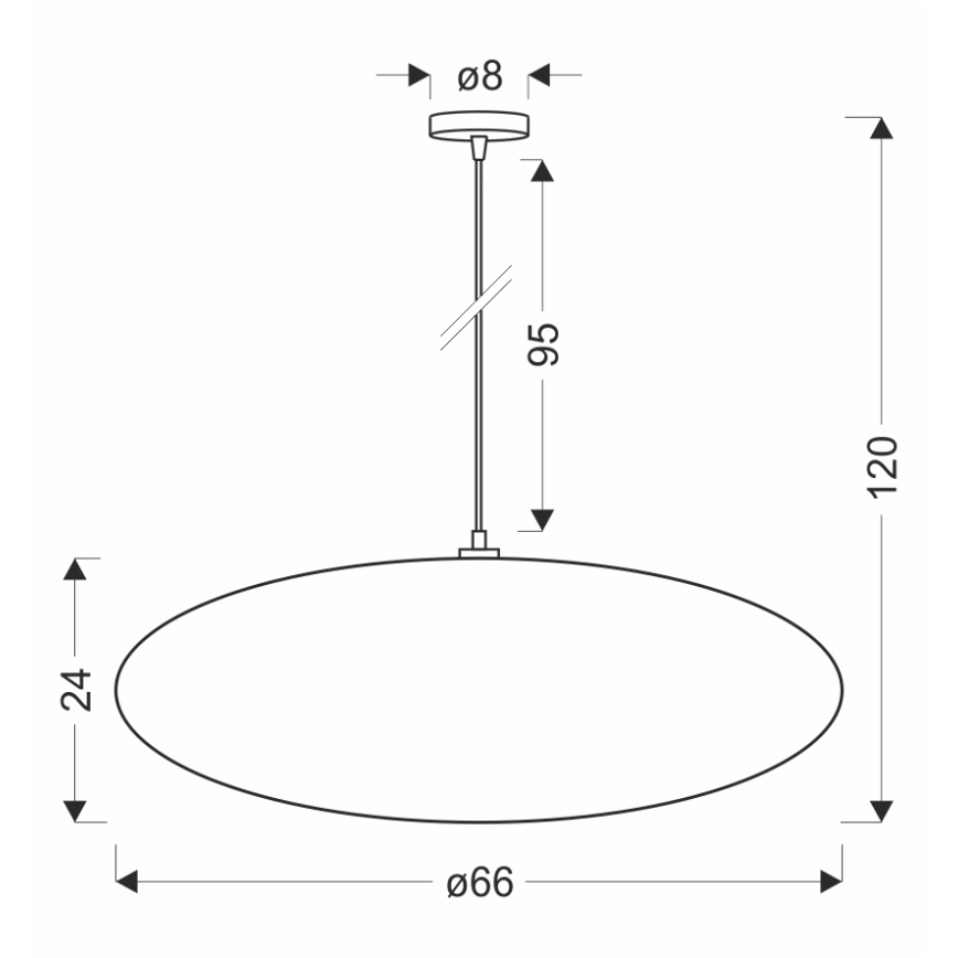 Kaabliga riputatud lühter CAFEE 1xE27/40W/230V, läbimõõt 66 cm, pruun