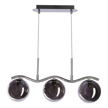 Kaablile riputatav lühter LUMOS 3xG9/20W/230V suitsune must