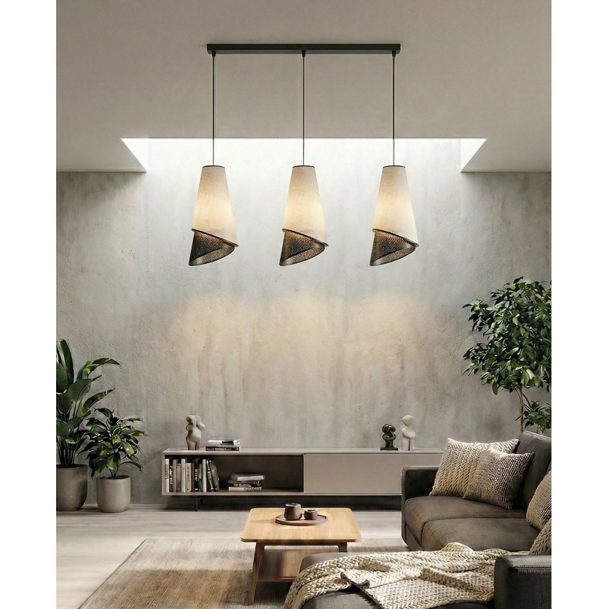 Kaablile riputatav lühter MODA 3xE27/15W/230V hall/must
