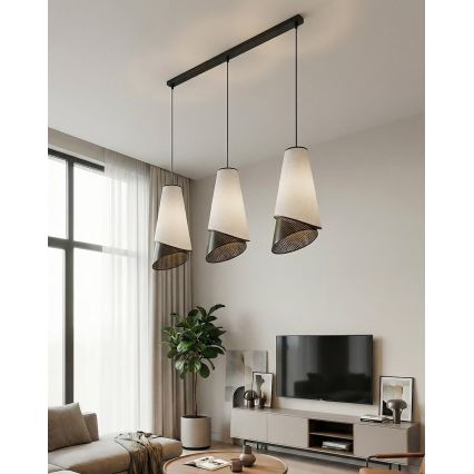 Kaablile riputatav lühter MODA 3xE27/15W/230V hall/must
