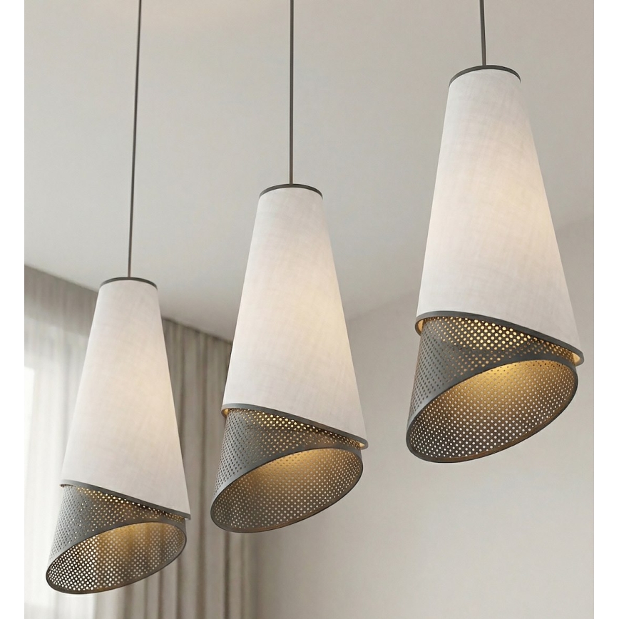 Kaablile riputatav lühter MODA 3xE27/15W/230V hall/must