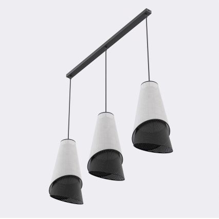 Kaablile riputatav lühter MODA 3xE27/15W/230V hall/must