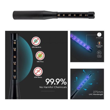 Kaasaskantav desinfektsioon UVC germitsiidlamp mini UVC/14W/230V 3000 mAh