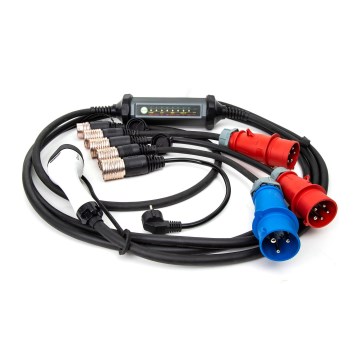 Kaasaskantav elektriautode laadija koos 4 adapterid Tüüp 2 32A/480V 22kW 5m IP67